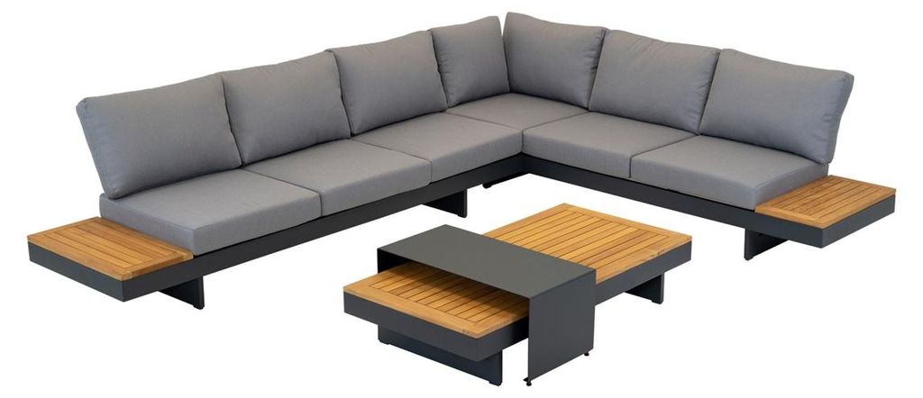Lesli Living - Lounge-Sofa Barbados - Grau - 245x71x70cm