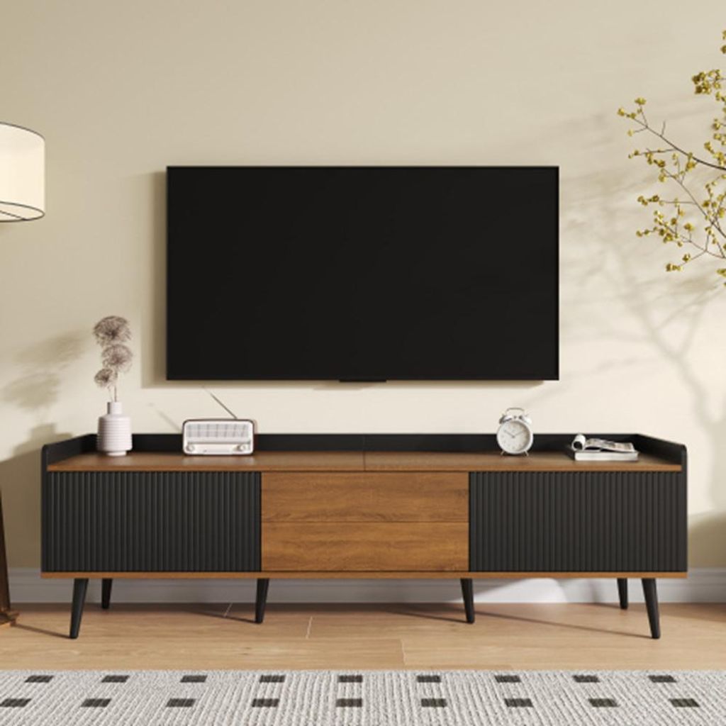 TV-Schrank, TV-Tisch, TV-Ständer, dreitüriger Unterschrank, Kompakte Konstruktion,49,5*160*39 cm