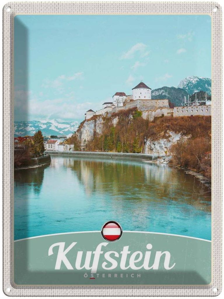 vianmo Blechschild 40x30 cm Kufstein Wald Wanderung Natur Bildmotiv Reisemotiv Abenteuer Reisen Urlaub