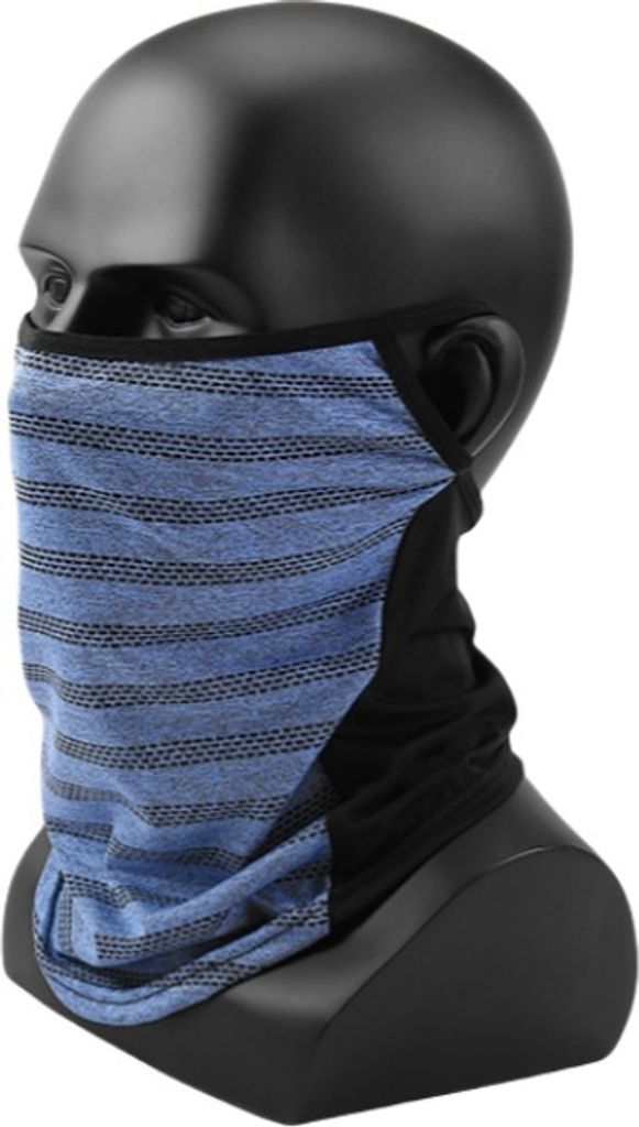 INF Reflektierender Fahrrad-Nackenschutz - Atmungsaktive und winddichte Gesichtsmaske für Outdoor-Sportarten Schwarz + Blau