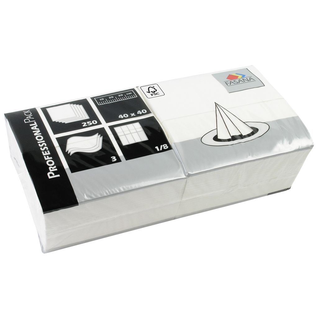 Tovaglioli in cellulosa, 3 veli, 1/8 pieghe, 40x40cm, Immagine del prodotto 