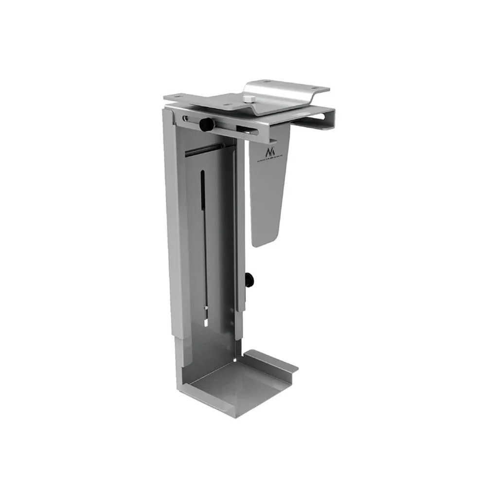 Support de PC réglable argenté avec fixation sous bureau - Robuste 25kg