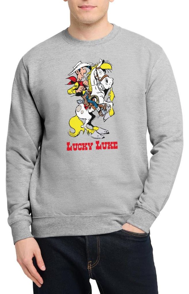 Spreadshirt Lucky Luke mit Pferd Jolly Jumper Uni Pullover, XXL, Weißgrau meliert