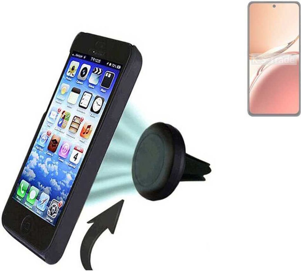 K-S-Trade kompatibel mit Oppo F27 5G Auto Handy Halterung KFZ Halter Lüftungsgitterhalterung Air Vent mount Smartphone Halter