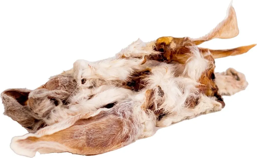 Oreilles de lapin avec fourrure pour chien - 100% Naturel - Lot de 20 pièces