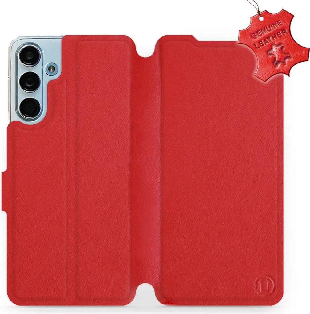 Echtleder Handyhülle für Galaxy M55 5G, Mobiwear Leather, Rot
