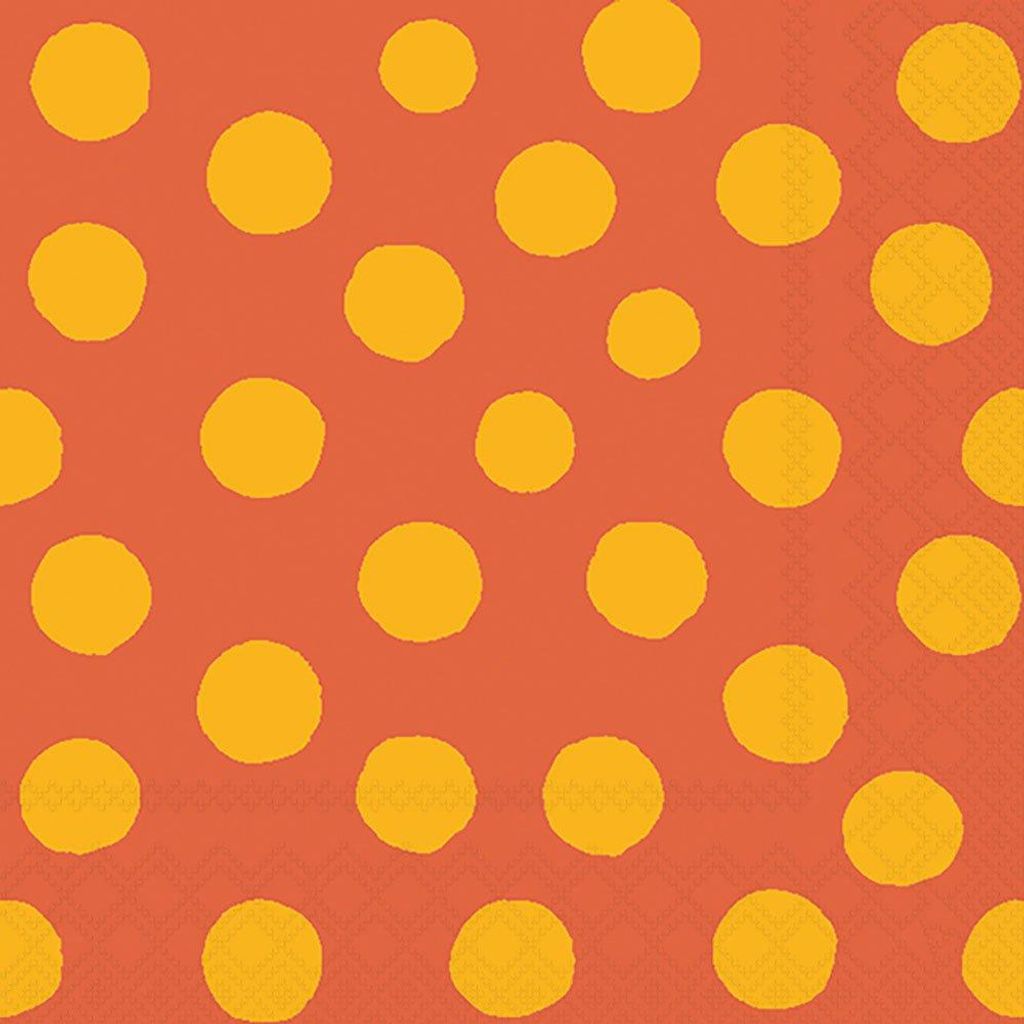 Servietten Lunch 33x33cm 3-Lagig 20 Servietten Punkte gelb orange Napkin 33 Polka dots yellow/orange