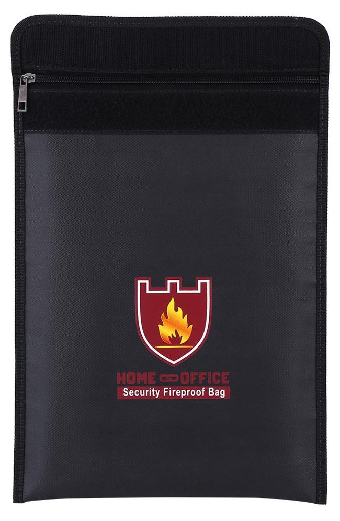 1 Stück doppelseitiger feuerfester Beutel, feuerwasserbeständiger Beutel für LiPo-Akku, Gelddokument