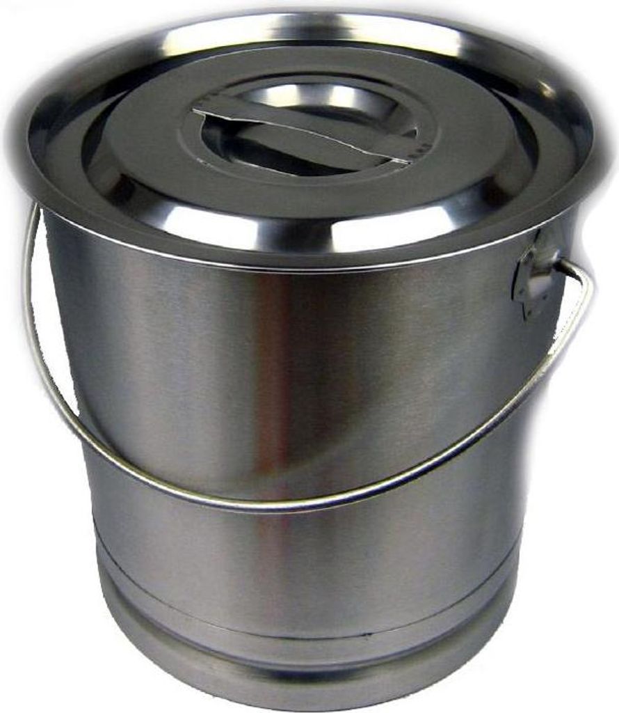 Eimer Kücheneimer Futtereimer Milcheimer Sektkühler Edelstahl 8 Liter Deckel