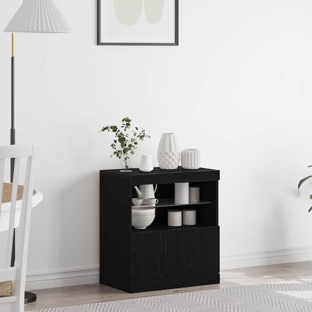 Maison Exclusive - LED-Sideboard Schwarz 60,5 x 37 x 67 cm Holzwerkstoff