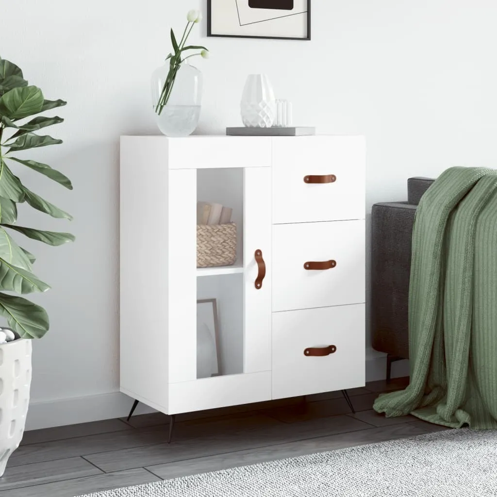 Mobile Credenza Bianca 69,5x34x90 cm | Robusta e Facile da Pulire