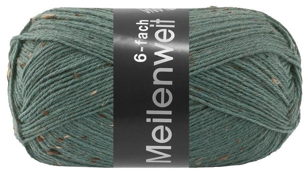 Lana Grossa - Meilenweit 6-fach 150g Tweed 9686 graugrün Produktbild 