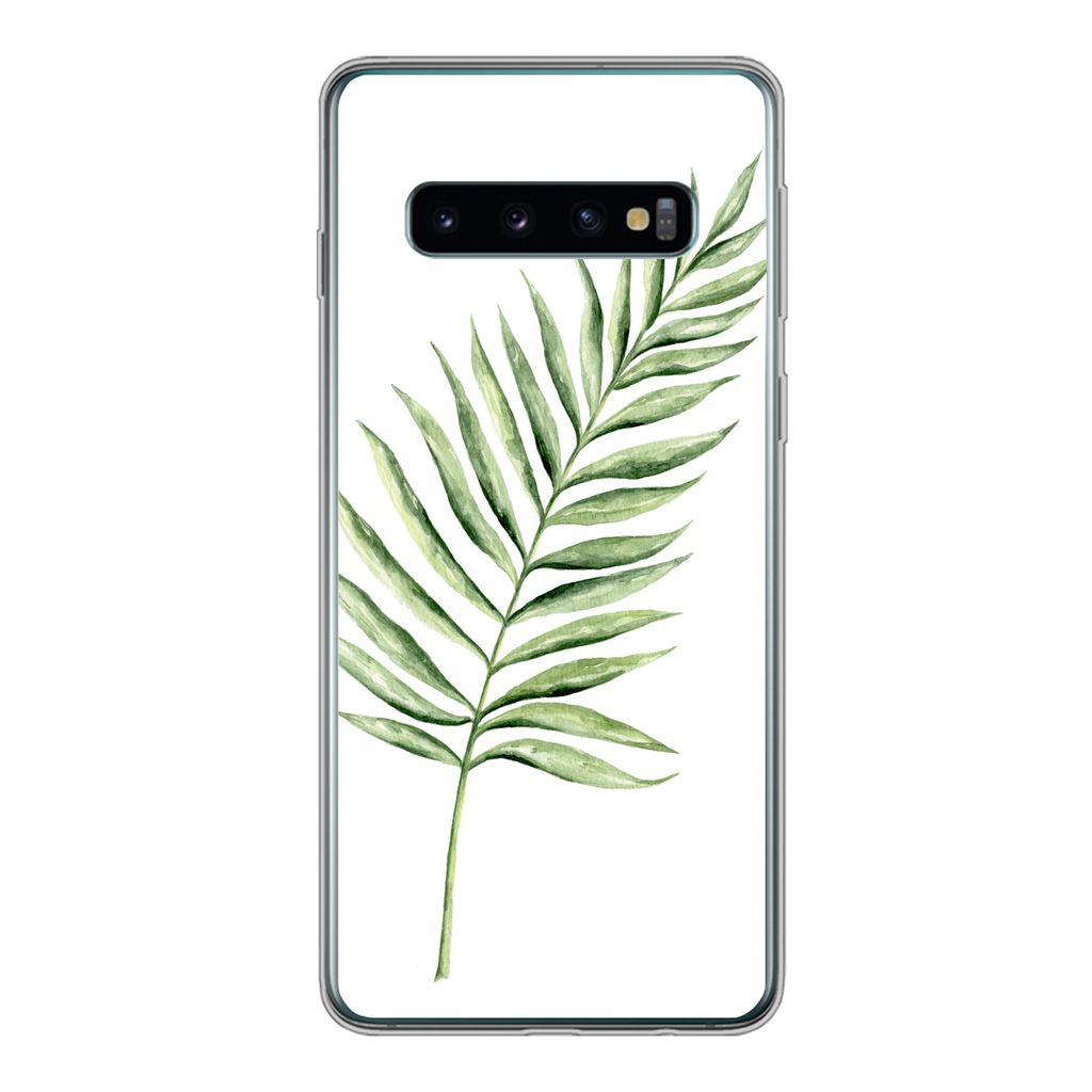 MuchoWow Handyhülle Schutzhülle Hülle für Samsung Galaxy S10 Pflanze - Aquarell Silikon Softcase Handy Hülle - Handytasche
