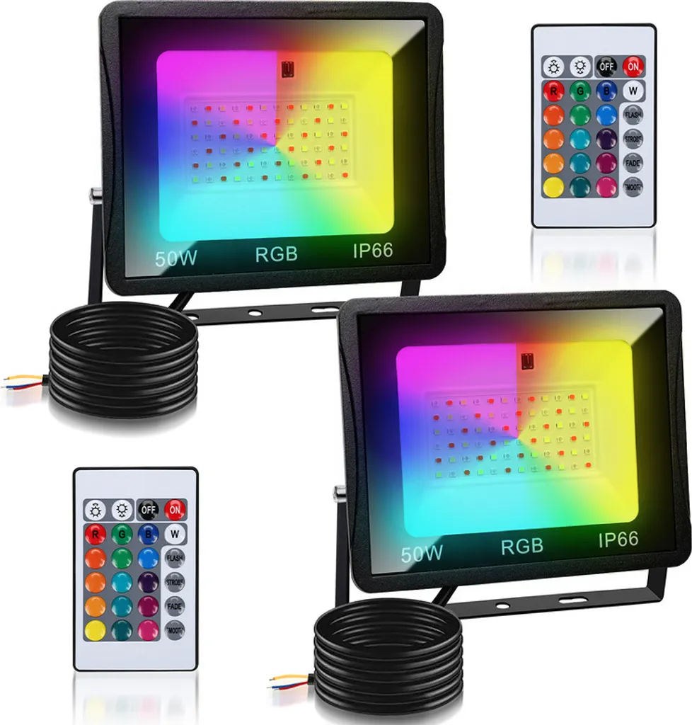 Offerta TolleTour 2x Faretti LED RGB 50W - Qualità al Giusto Prezzo
