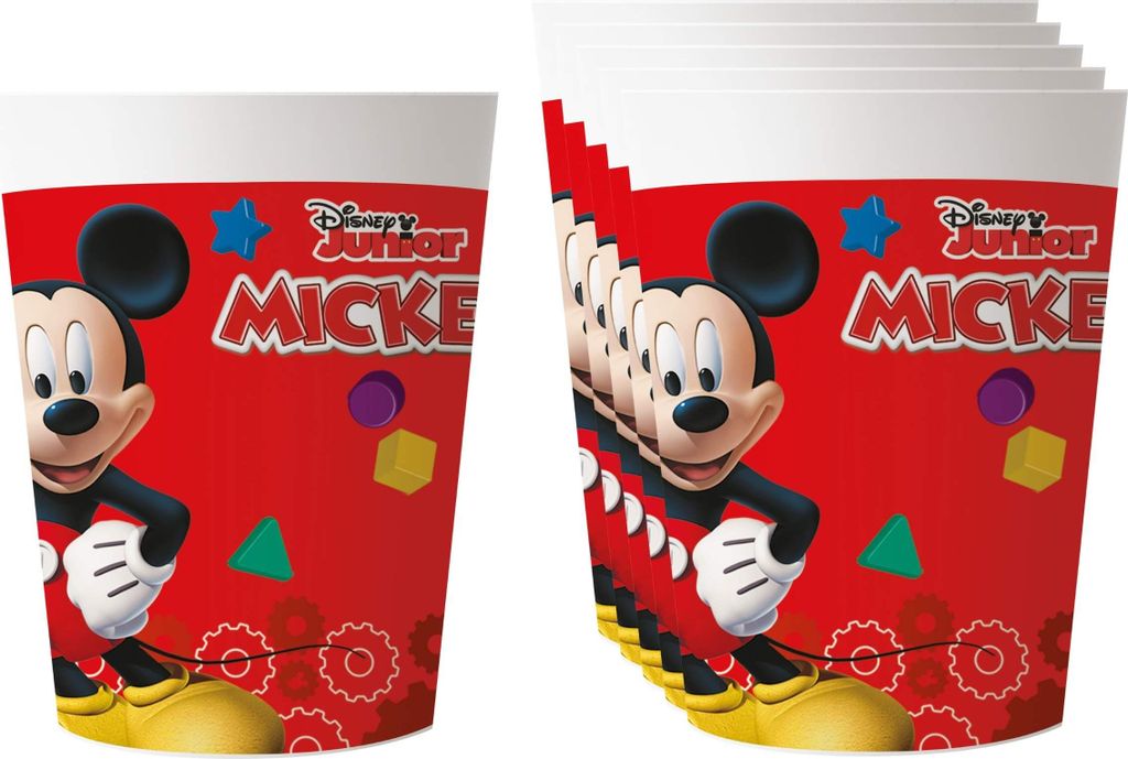 6 Becher 230 ml wiederverwendbar Geburtstag Party Deko Motto Mickey Rock The House