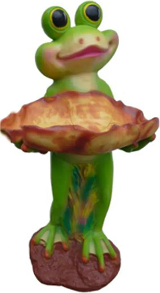 Statue de grenouille décorative en résine 65 cm pour terrasse et jardin
