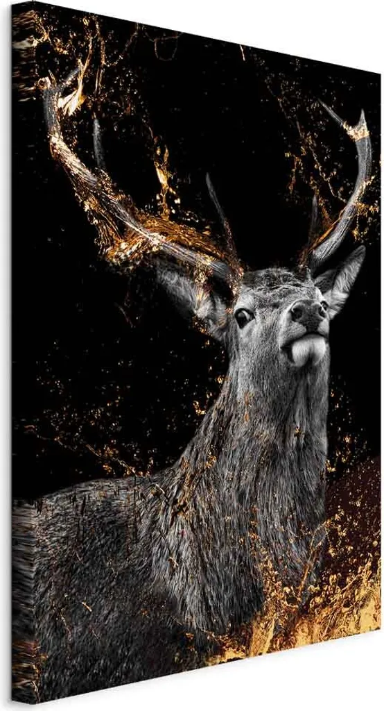 Decorazione Parete Corno d'Oro 60x90 - Quadro Moderno Animali
