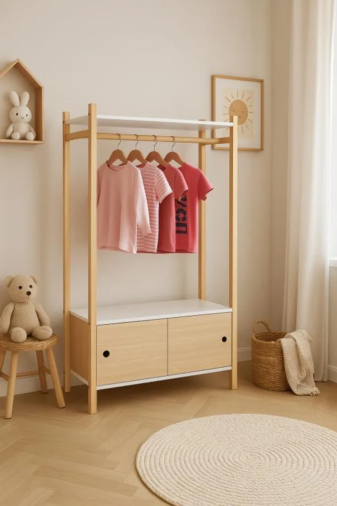 Solution de rangement chambre enfant : armoire ouverte 80x40x136 - 4