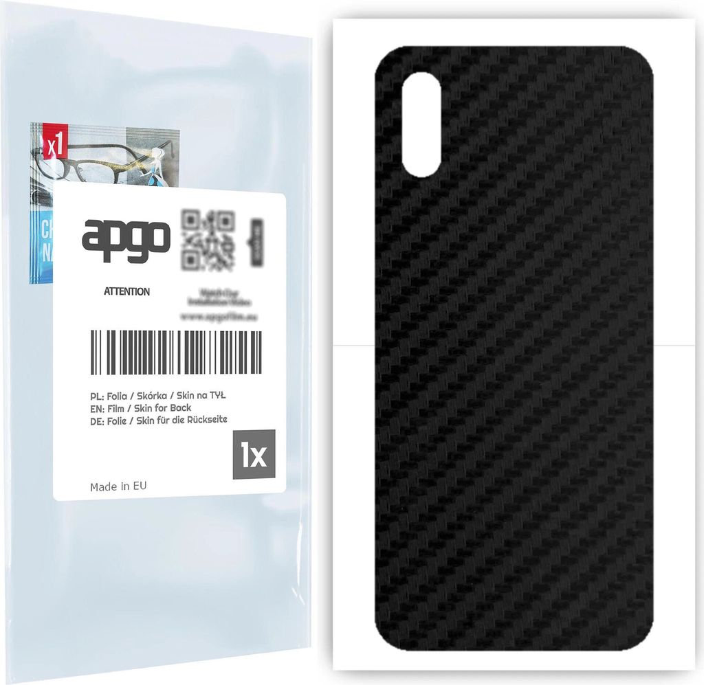 apgo Rückseite Schutzfolie für Xiaomi Redmi 9A - Hinten Schutzfolie Carbon, Rückseite Folie schützt vor Kratzern und Fingerabdrücken