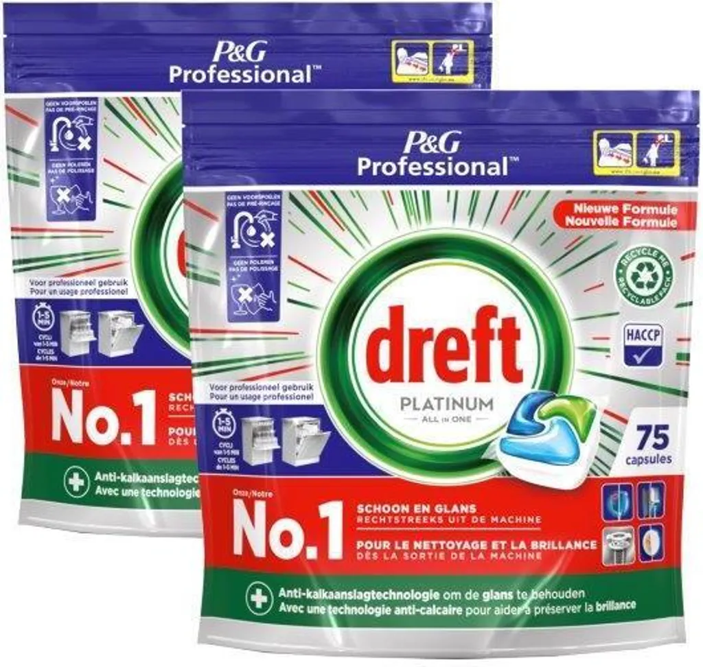Dreft Platinum Regular 150 Pastiglie - Segreto per Piatti Scintillanti