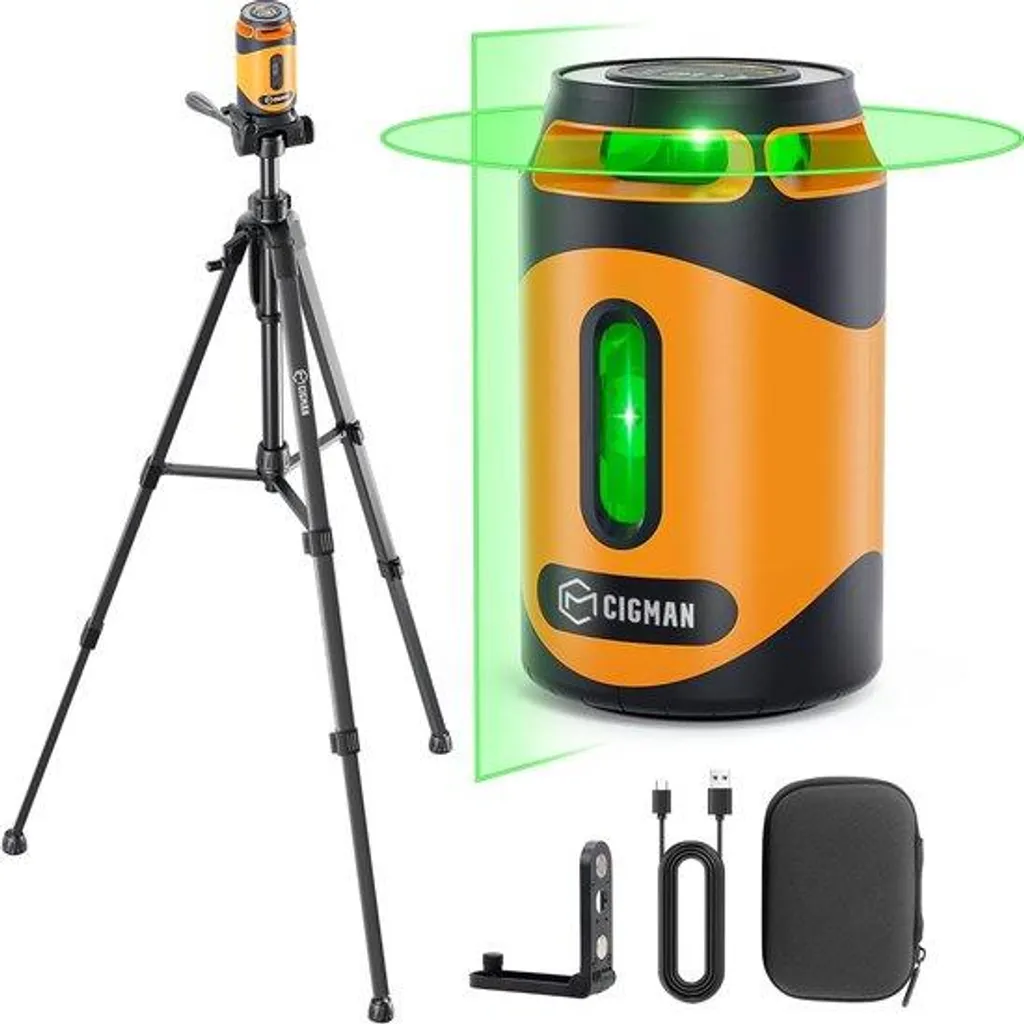 Niveau laser 360° rechargeable avec support magnétique et trépied PRO