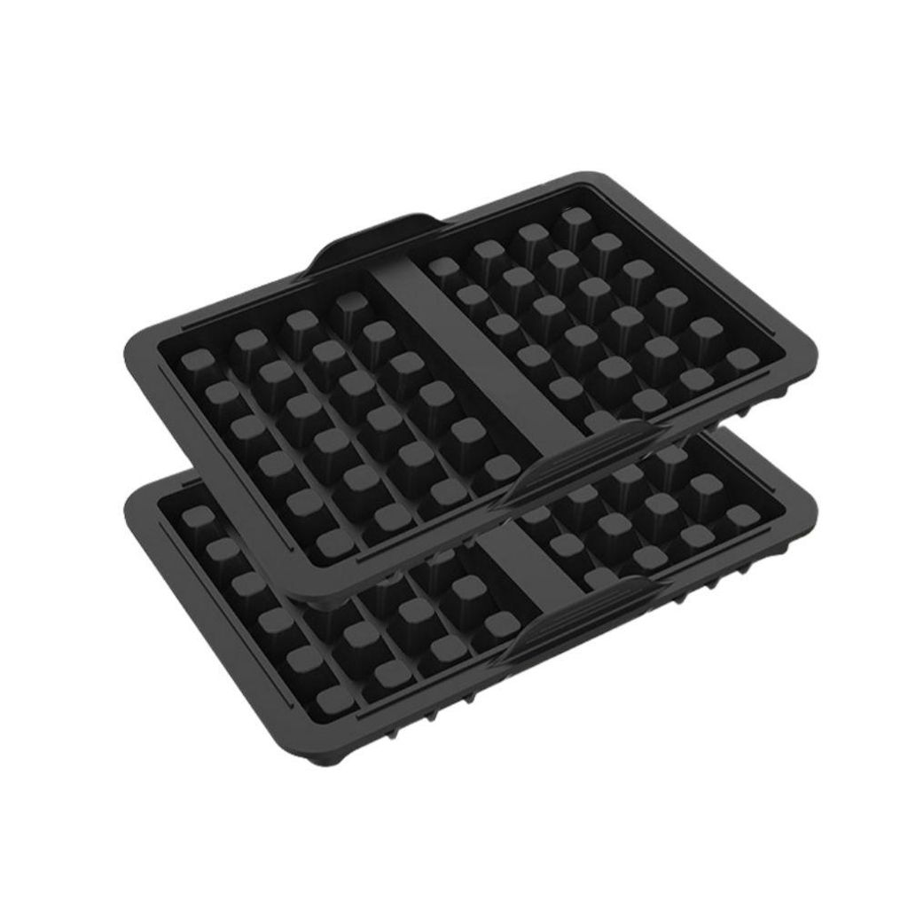 Waffelbackform, Silikon, kompatibel mit Ninja, hitzebeständig, stapelbar, spülmaschinenfest, Gerader Rand, Schwarz