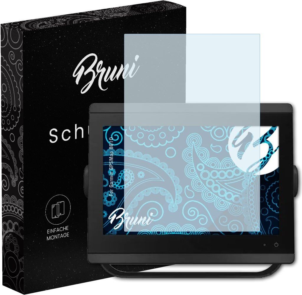 Bruni Basics-Clear 2x Schutzfolie kompatibel mit Garmin GPSMap 8610 Folie