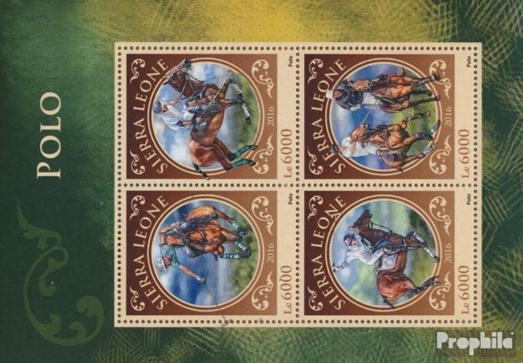 Briefmarken Sierra Leone 2016 Mi 7648-7651 Kleinbogen (kompl. Ausg.) postfrisch Polo