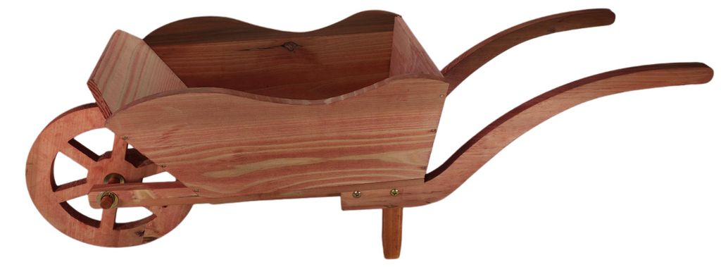 Pflanz-Schubkarre aus Holz, 100 x 30 x 34 cm, naturbelassen Produktbild 