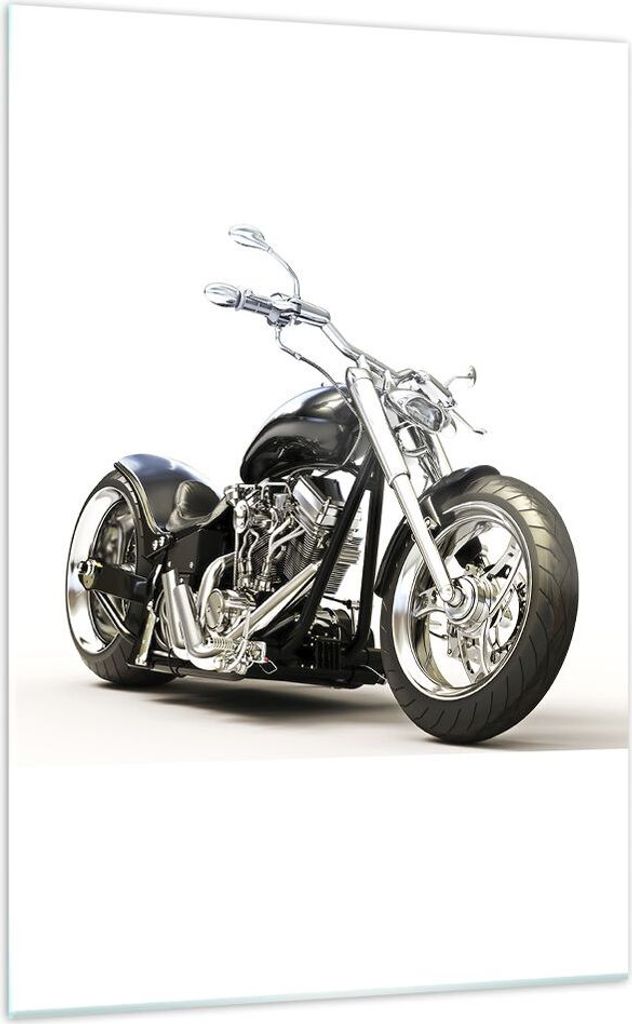 Bilder auf glas - Einteilig - Motorrad Motor Geschwindigkeit Chrom - 70x100cm - Glasbilder - Wandbilder - Bilder - Wanddekoration aus Glas - Glas B...