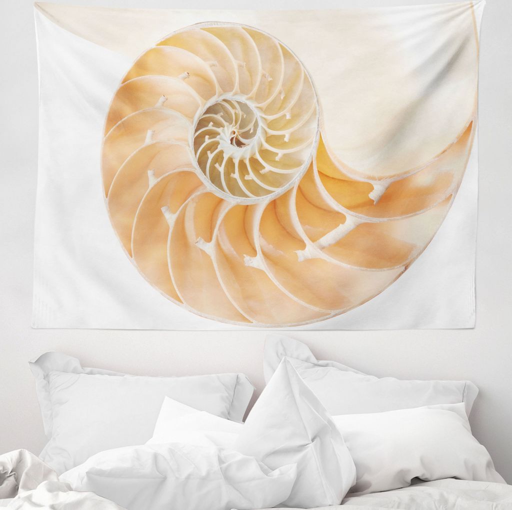 ABAKUHAUS Elfenbein Wandteppich, Kurven Helix Entwurf aus Weiches Mikrofaser Stoff Waschbar ohne Verblassen Digitaldruck, 150 x 110 cm, Weiß Creme