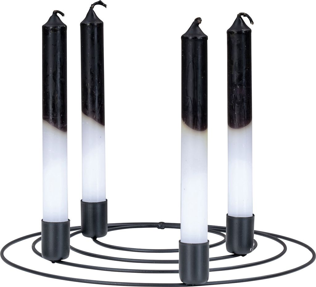 Runder Kerzenhalter Ø 27cm Metall Schwarz Kerzenständer Adventskranz Tischdeko