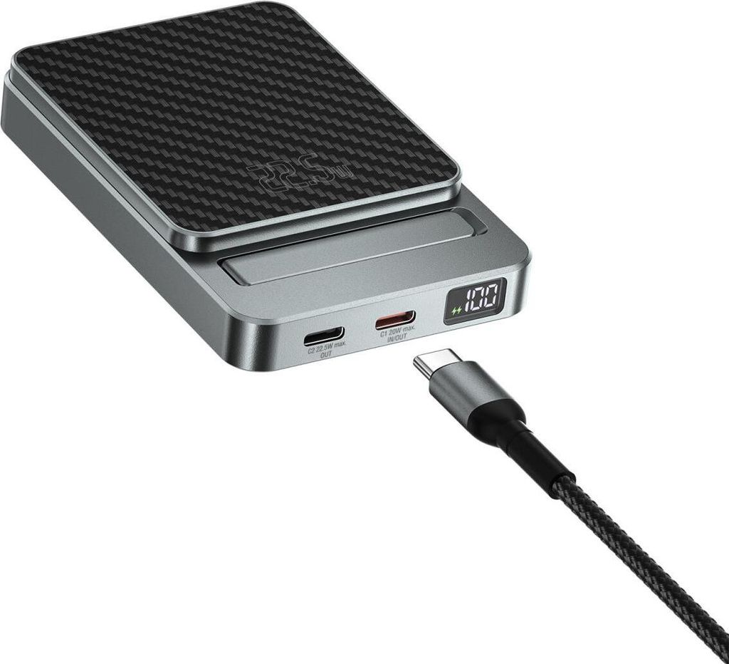 4Smarts Wireless Power Bank OneStyle, 5000 mAh, MagSafe-kompatibel - Polyamid