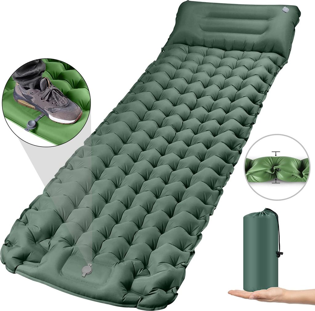 Camping Isomatte, mit Fußpresse Pumpe, Selbstaufblasend, Produktbild 1