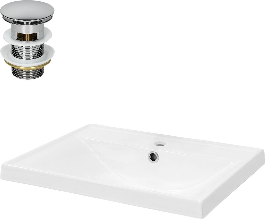 LuxeBath Waschbecken Aufsatzwaschbecken Eckig, 51x41,5x15,5 Produktbild 