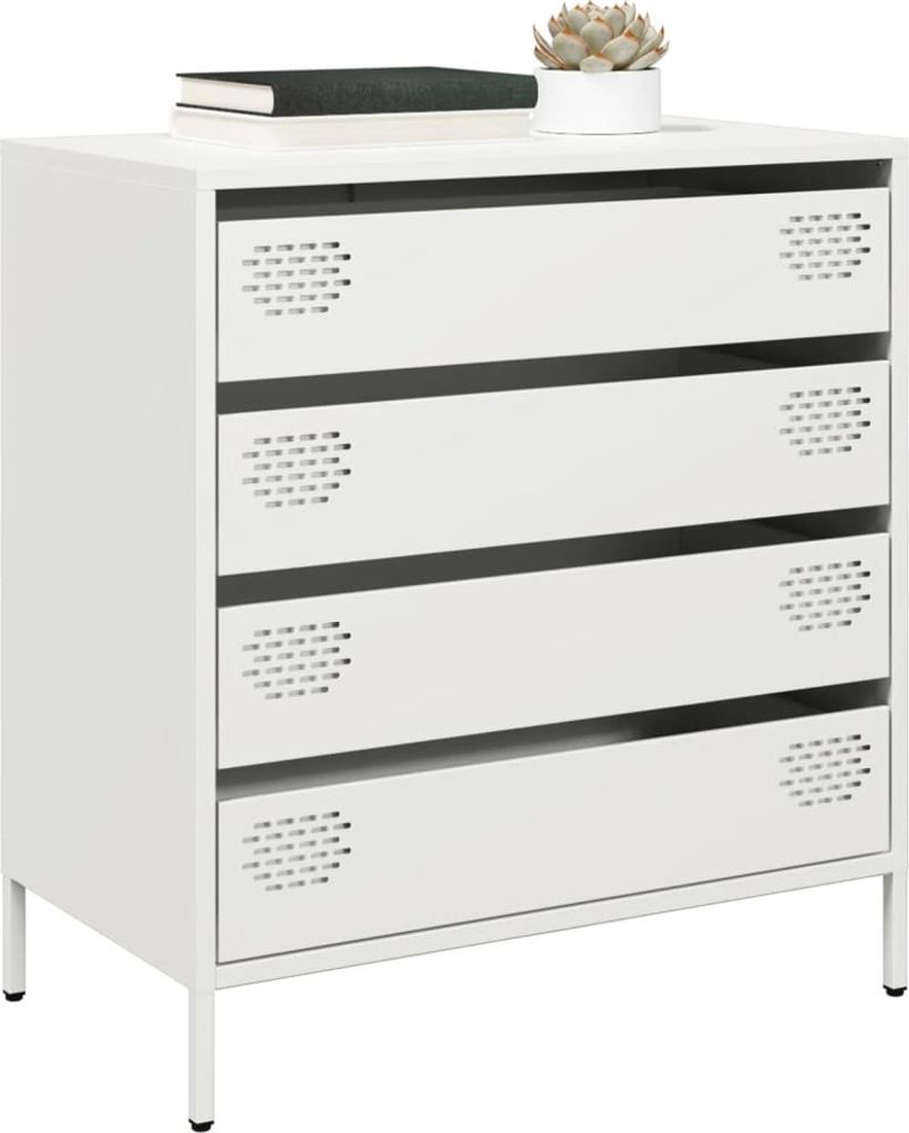 "2026 Promotion" Sideboard Wohnzimmer - Weiß 68x39x73,5 cm Kaltgewalzter Stahl - Kommoden CC30949