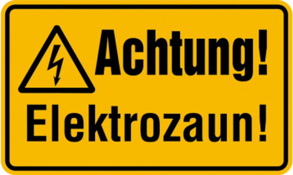 Schild Achtung! Elektrozaun! | PVC 120 x 200 mm