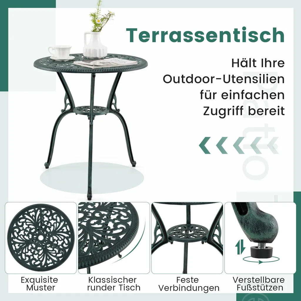 Ensemble de Jardin Résistant aux Intempéries avec Table et Chaises - 6