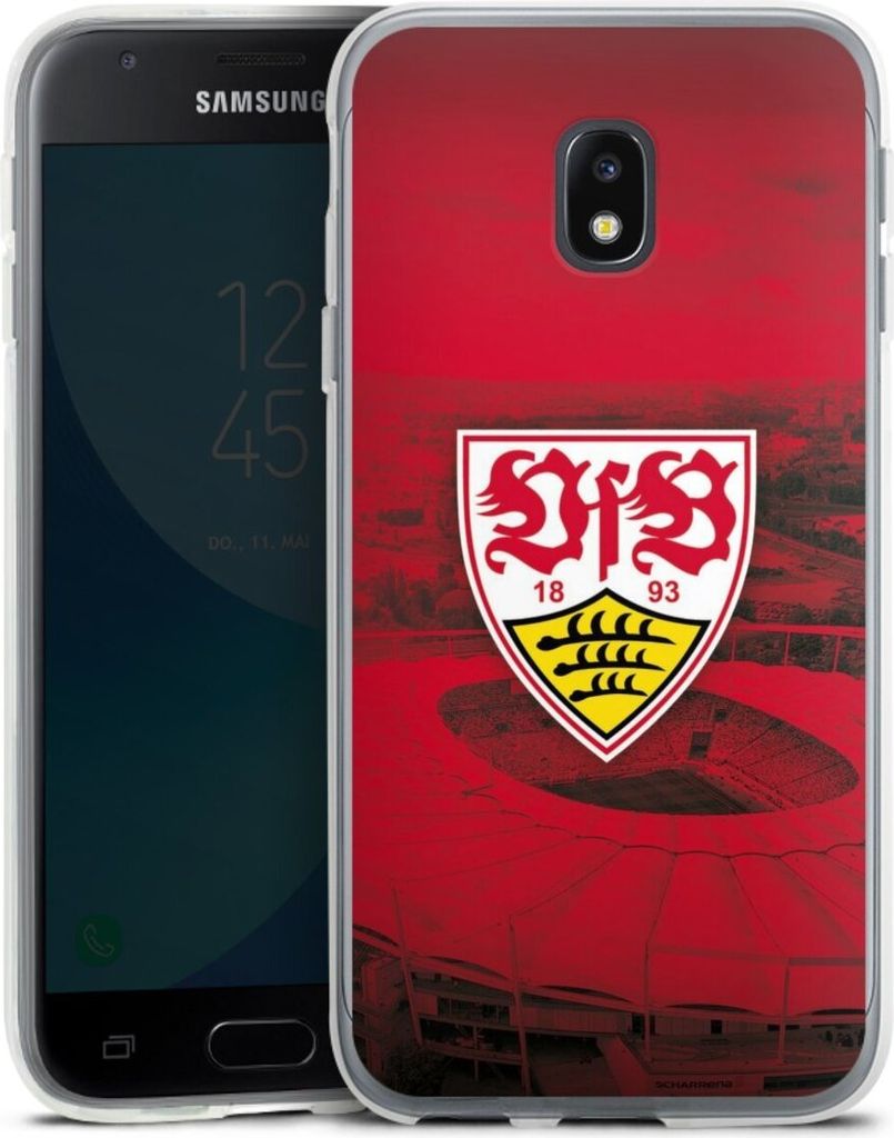DeinDesign Handyhülle für Samsung Galaxy J3 Duos (2017) Silikon Hülle Case Smartphone Schutzhülle Offizielles Lizenzprodukt Stadion VfB Stuttgart