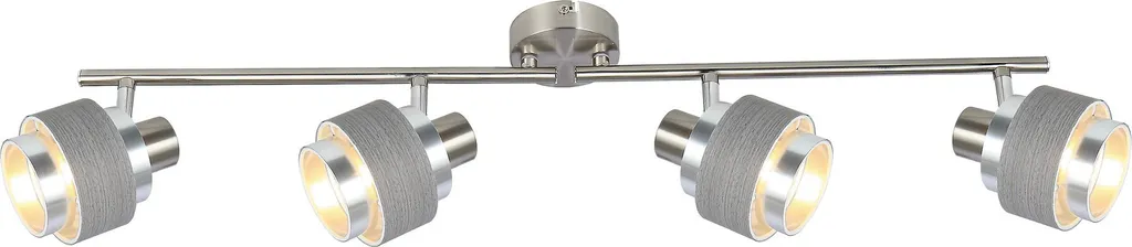 Spot de plafond Rabalux 5382 Basil, 4 spots E14 argent et marron moderne