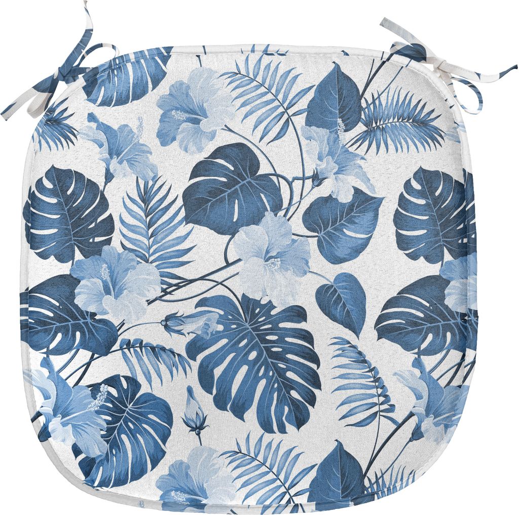 ABAKUHAUS Hawaii Polster für Esszimmerstühle, Arecaceae Ast Sommer, Dekoratives wasserfestes Kissen mit Riemen für Küchensitze, 40 cm x 40 cm, ...