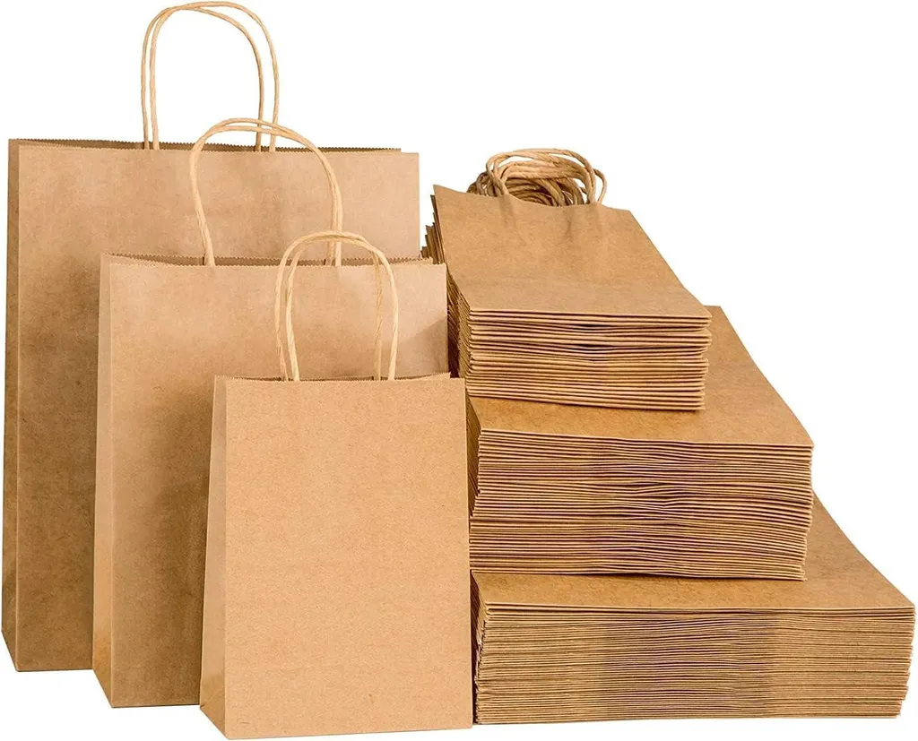 Sacs kraft anti-déchirure avec anses - Lot 100 pièces spécial commerçant