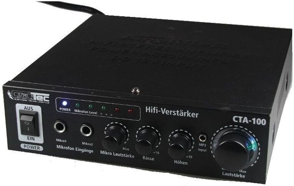 CHILITEC CTA-100 Stereo-Verstärker, 100 Watt RMS, USB Produktbild 