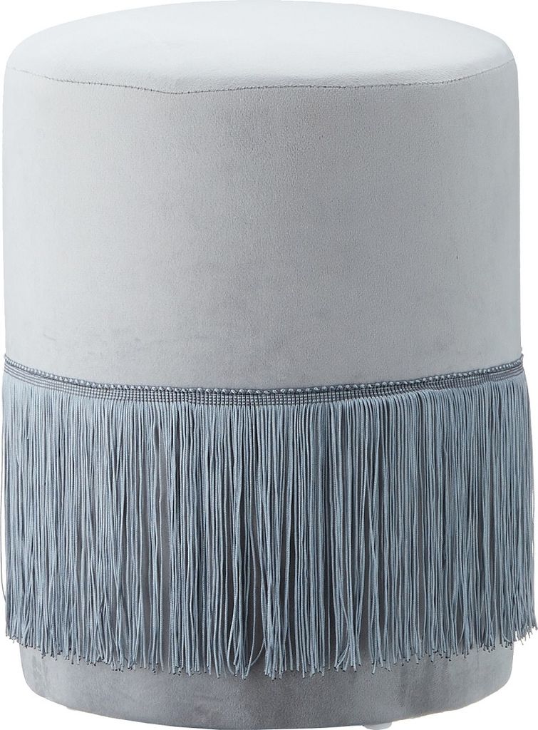 Samthocker mit Fransen Hocker Ø 26 x 36 cm Fußhocker in Produktbild 