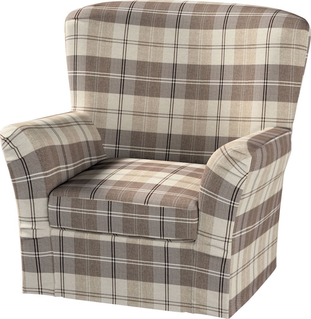 Dekoria Bezug für Tomelilla Sessel, braun-beige, Bezug für Sessel Tomelilla