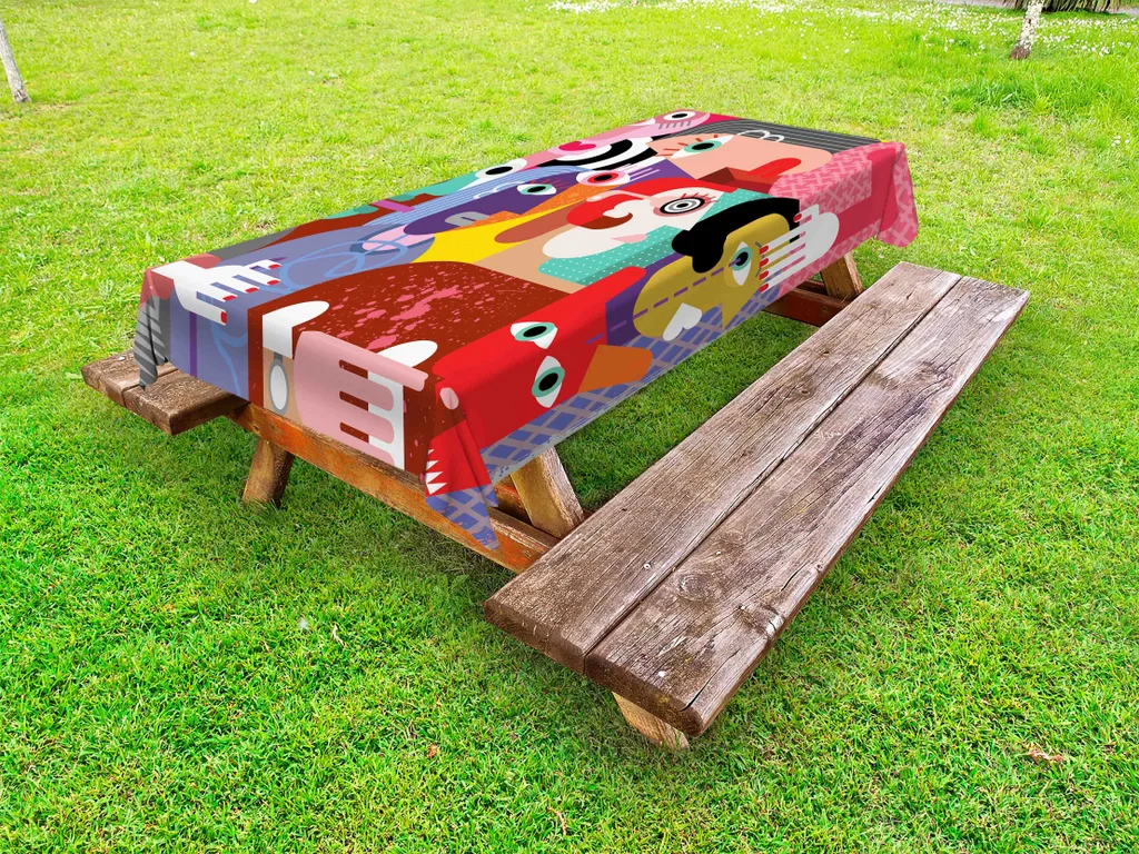 Tovaglia per Feste Esterni 145x305 cm - ABAKUHAUS Cubista Lavabile