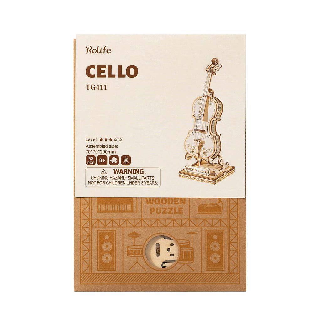 RoboTime puzzle 3D in legno Violoncello Immagine del prodotto 