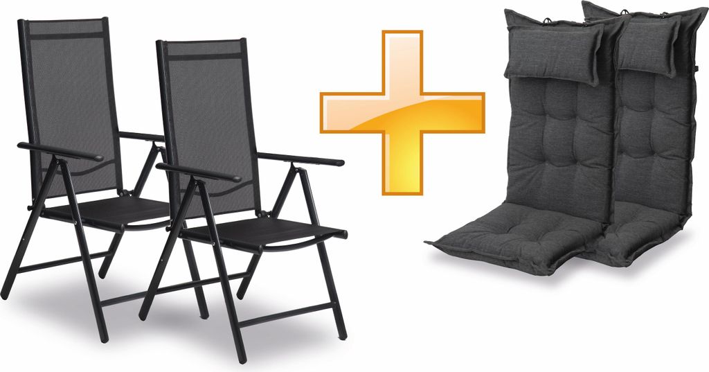 sunnypillow 2er Set Gartenstühle und Gartenstuhlauflagen Produktbild 