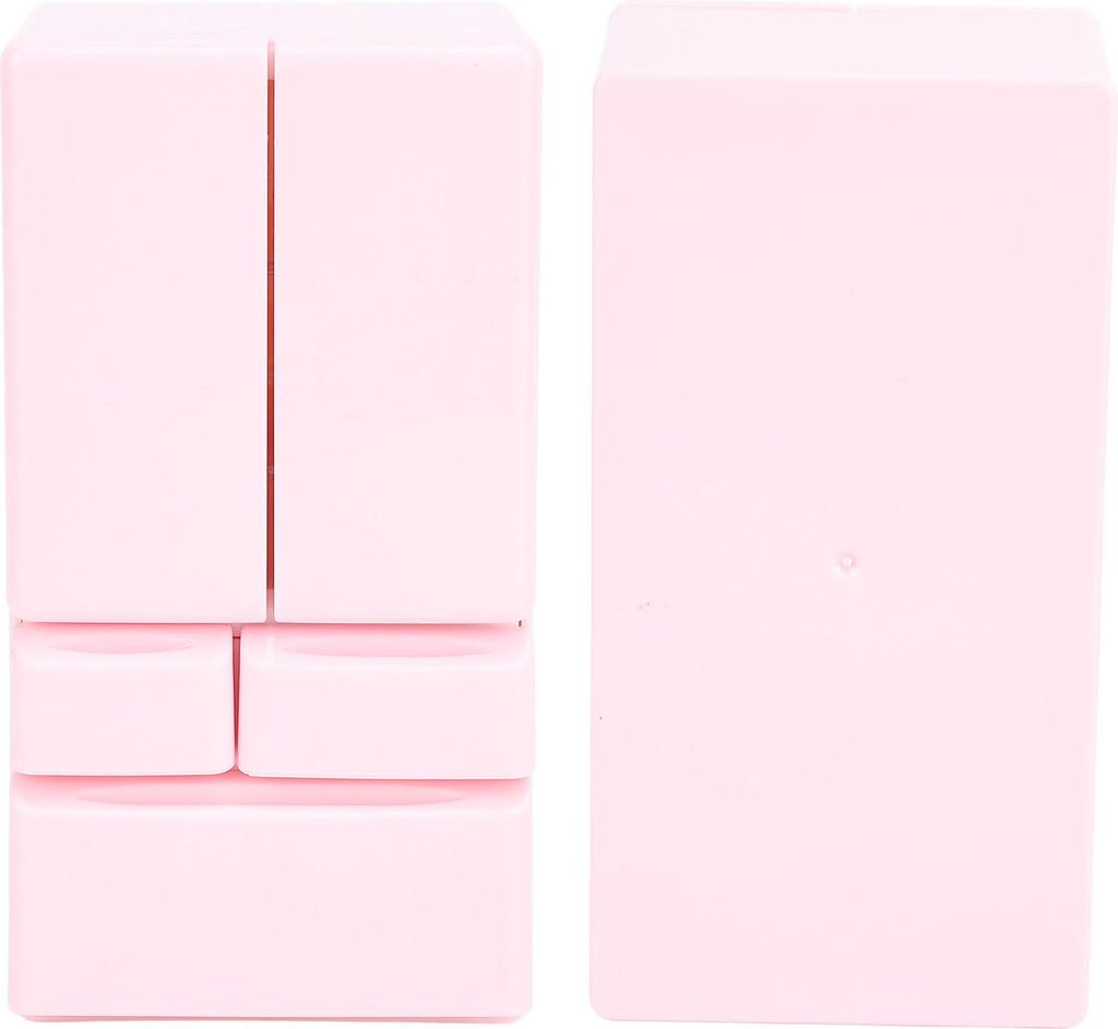 Puppenhaus-Miniatur-Kühlschrank-Modell, Küchenszene, Zubehör, realistischer Doppeltür-Kühlschrank, Spielzeug für Puppenhaus, Rollenspiel, Rosa