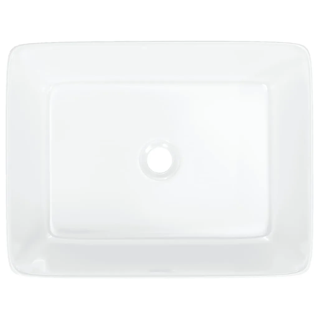 Vasque à poser rectangulaire céramique blanche vidaXL 48 cm de large - 6